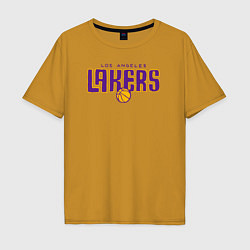 Футболка оверсайз мужская Team Lakers, цвет: горчичный