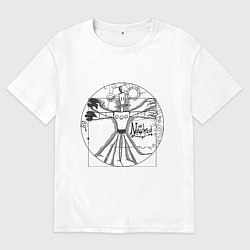 Мужская футболка оверсайз Витрувианский Неверь в худо