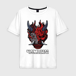 Футболка оверсайз мужская Samurai logo, цвет: белый