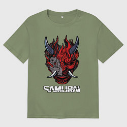 Футболка оверсайз мужская Samurai logo, цвет: авокадо