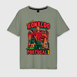 Футболка оверсайз мужская Криштиану Роналду Португалия 7, цвет: авокадо