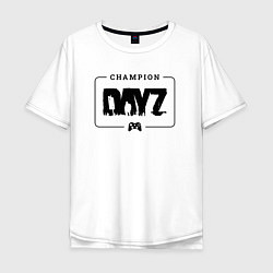 Футболка оверсайз мужская DayZ gaming champion: рамка с лого и джойстиком, цвет: белый