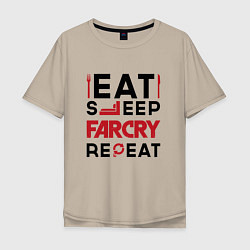 Мужская футболка оверсайз Надпись: eat sleep Far Cry repeat