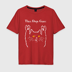 Мужская футболка оверсайз Three Days Grace rock cat