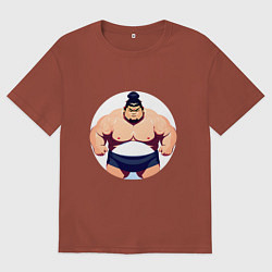 Мужская футболка оверсайз Борец сумо