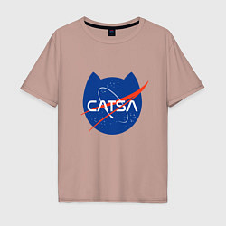Мужская футболка оверсайз Коты - исследователи Космоса