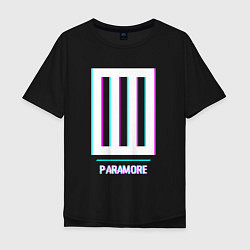 Мужская футболка оверсайз Paramore glitch rock