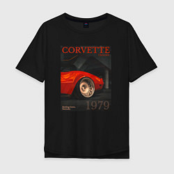 Мужская футболка оверсайз Обложка журнала Chevrolet Corvette C3