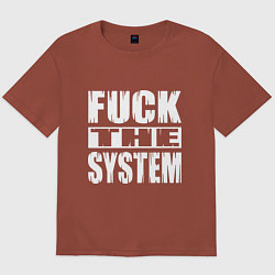 Футболка оверсайз мужская SoD - f**k the system, цвет: кирпичный