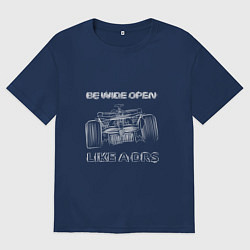 Футболка оверсайз мужская Be wide open white, цвет: тёмно-синий