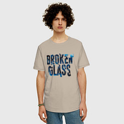Футболка оверсайз мужская Broken glass, цвет: миндальный — фото 2