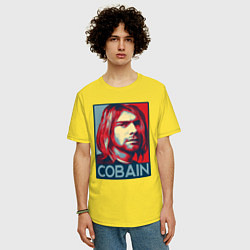 Футболка оверсайз мужская Nirvana - Kurt Cobain, цвет: желтый — фото 2