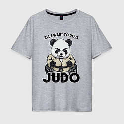 Футболка оверсайз мужская Дзюдо панда, цвет: меланж