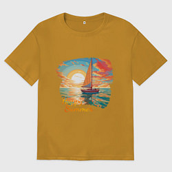 Мужская футболка оверсайз Счастливое яркое лето