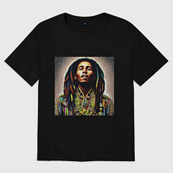 Мужская футболка оверсайз Боб Марли в кислотном мундире