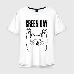 Мужская футболка оверсайз Green Day - rock cat