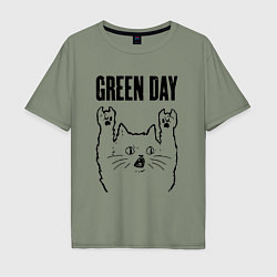 Мужская футболка оверсайз Green Day - rock cat