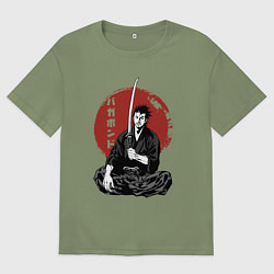 Мужская футболка оверсайз Бродяга самурай