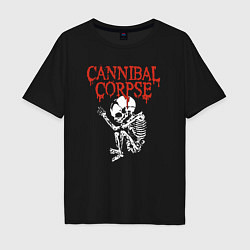 Футболка оверсайз мужская Cannibal Corpse - скелет, цвет: черный