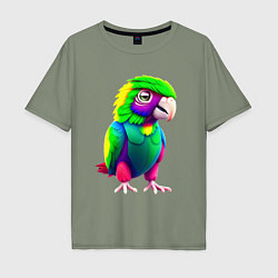 Мужская футболка оверсайз Мультяшный попугай