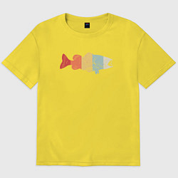 Футболка оверсайз мужская Color fish, цвет: желтый