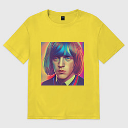 Футболка оверсайз мужская Brian Jones Glitch Art, цвет: желтый