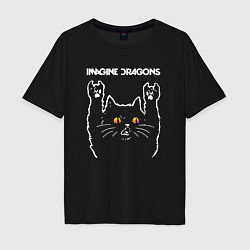 Мужская футболка оверсайз Imagine Dragons rock cat