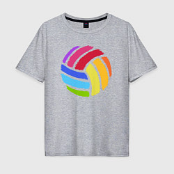 Мужская футболка оверсайз Rainbow volleyball