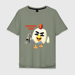 Мужская футболка оверсайз Chicken Gun злой