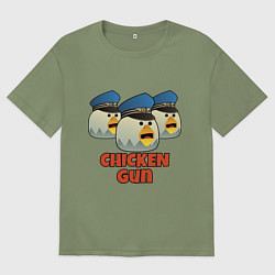 Мужская футболка оверсайз Chicken Gun команда синие