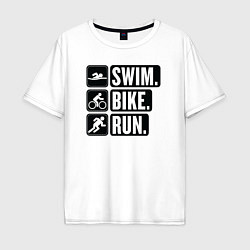 Мужская футболка оверсайз Swim bike run