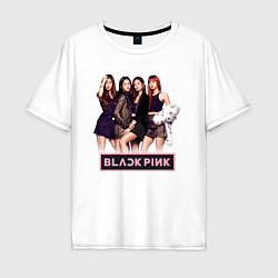 Футболка оверсайз мужская Rose Blackpink kpop, цвет: белый