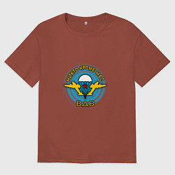 Футболка оверсайз мужская ВДВ символ, цвет: кирпичный