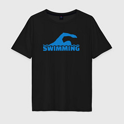 Футболка оверсайз мужская Swimming sport, цвет: черный