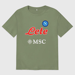 Мужская футболка оверсайз Хвича Кварацхелия ФК Наполи форма домашняя