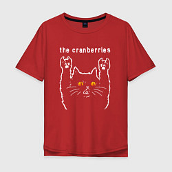 Футболка оверсайз мужская The Cranberries rock cat, цвет: красный