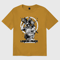 Футболка оверсайз мужская Linkin Park all, цвет: горчичный