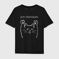 Мужская футболка оверсайз Joy Division rock cat