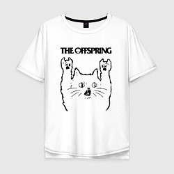 Футболка оверсайз мужская The Offspring - rock cat, цвет: белый