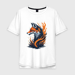 Мужская футболка оверсайз Burning fox