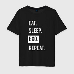 Мужская футболка оверсайз Eat Sleep EXO Repeat