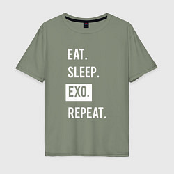 Мужская футболка оверсайз Eat Sleep EXO Repeat