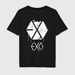Футболка оверсайз мужская EXO лого, цвет: черный