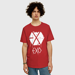 Футболка оверсайз мужская EXO лого, цвет: красный — фото 2