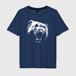 Мужская футболка оверсайз Медведь рычит