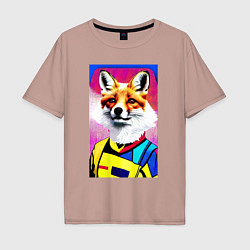 Мужская футболка оверсайз Fox - pop art - fashionista