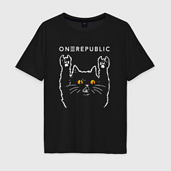 Мужская футболка оверсайз OneRepublic rock cat