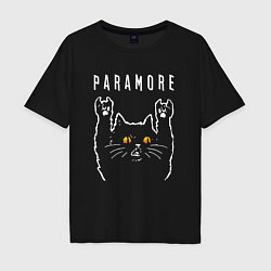 Мужская футболка оверсайз Paramore rock cat