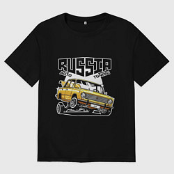 Мужская футболка оверсайз Russia tuning car