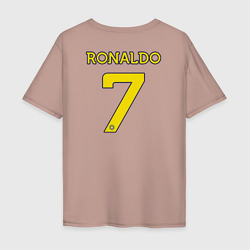 Мужская футболка оверсайз Криштиану Роналду 7 Аль Наср / Пыльно-розовый – фото 2